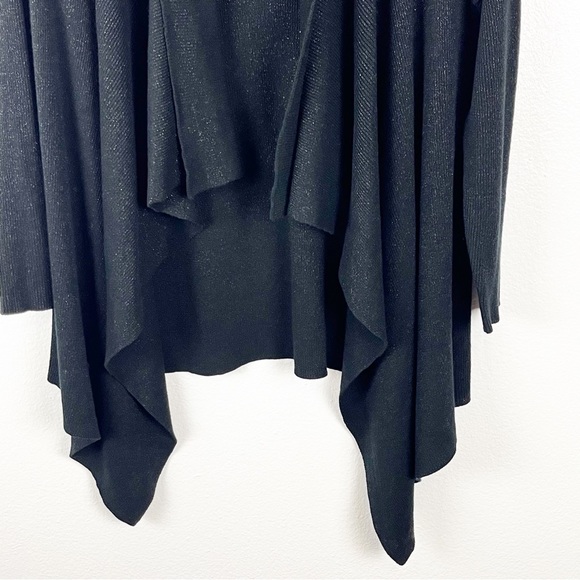 TORRID Black Metallic Open Front Long Sleeves Waterfall Cardigan, Size 0X - Picture 7 of 7
